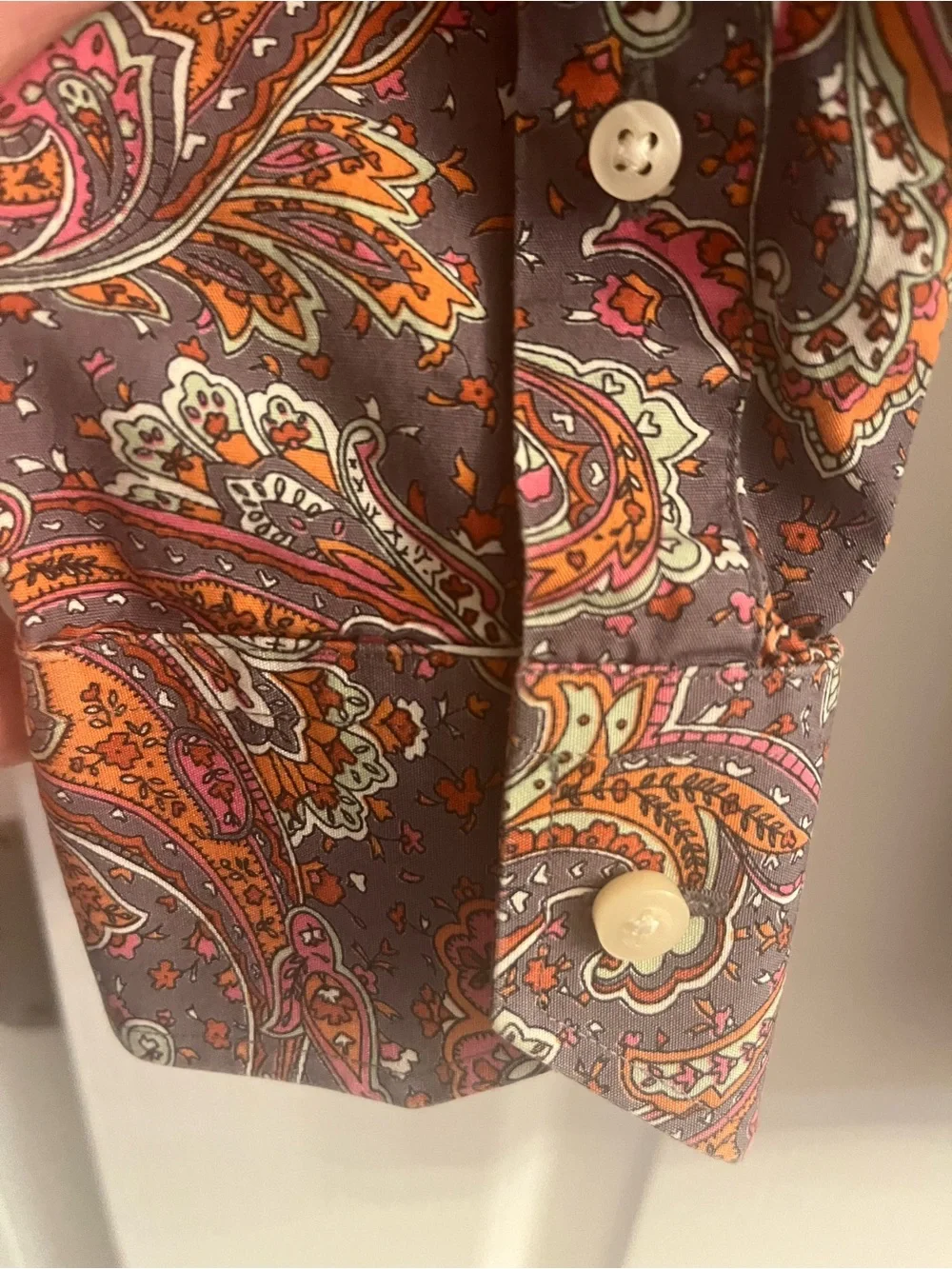 Tailorbyrd Brown Paisley Long-Sleeve Button-Down Shirt